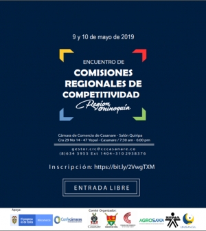 Hoy y mañana en Yopal, Encuentro de Comisiones Regionales de Competitividad de la Orinoquía