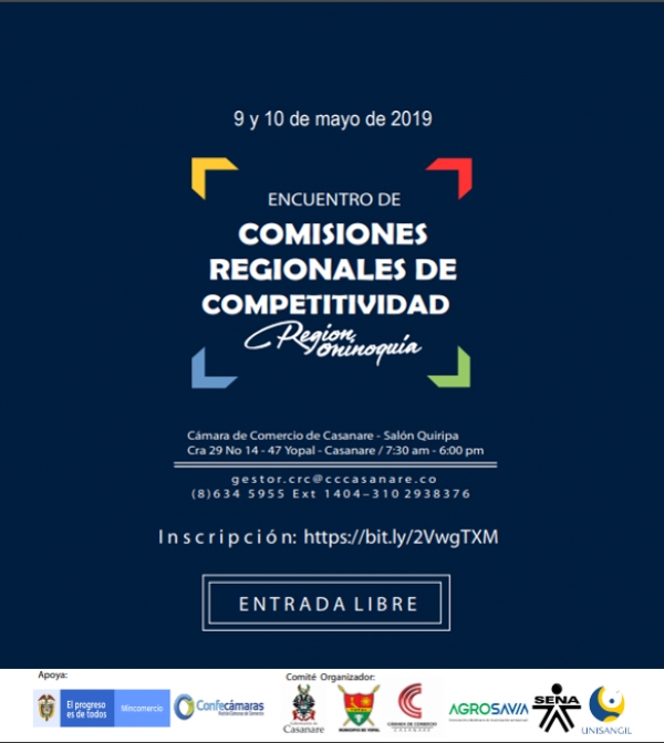 Hoy y mañana en Yopal, Encuentro de Comisiones Regionales de Competitividad de la Orinoquía