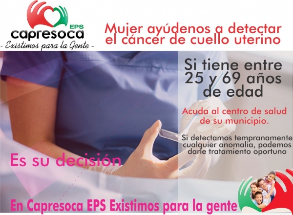 Capresoca invita a mujeres de 25 a 69 años a hacerse la citología