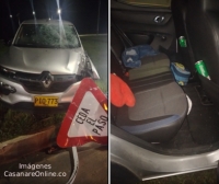 Vehículo particular perdió el control y se estrelló en la glorieta a la salida de Yopal